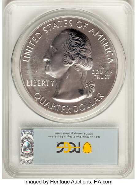 image for: 2019 25C San Antonio Mission National Park Five-Ounce Silver, First Strike, MS69 Deep Mirror Prooflike PCGS....