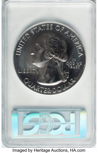 image for: 2014 25C Arches NP, 5 oz Silver, First Strike MS69 Deep Mirror Prooflike PCGS.  ...
