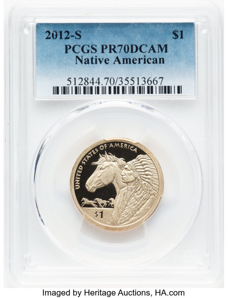 image for: 2012-S Dollar Native American PR70 Deep Cameo PCGS....