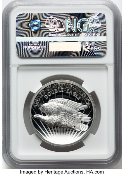 image for: 2017 $100 One-Ounce Platinum Eagle, National Park Foundation, Double Eagle Indian Relief, Mercanti Signature Flag PR70 Ultra ...