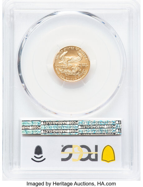 image for: 1996 $5 Tenth-Ounce Gold Eagle MS70 PCGS.  Mintage 401,964....