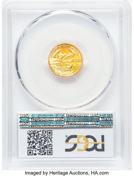 image for: 1993 $5 Tenth-Ounce Gold Eagle MS70 PCGS....