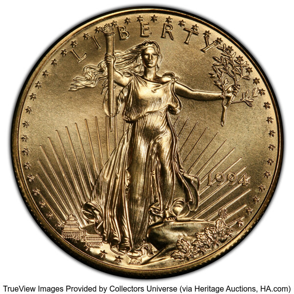 image for: 1994 $50 One-Ounce Gold Eagle MS69 Prooflike PCGS.  Mintage 221,633....
