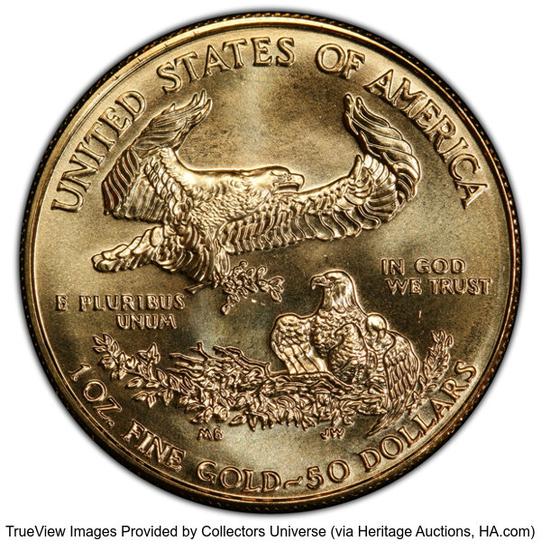 image for: 1994 $50 One-Ounce Gold Eagle MS69 Prooflike PCGS.  Mintage 221,633....