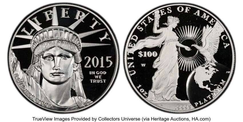 image for: 2015-W $100 One-Ounce Platinum Eagle, First Strike, PR69 Deep Cameo PCGS. ...