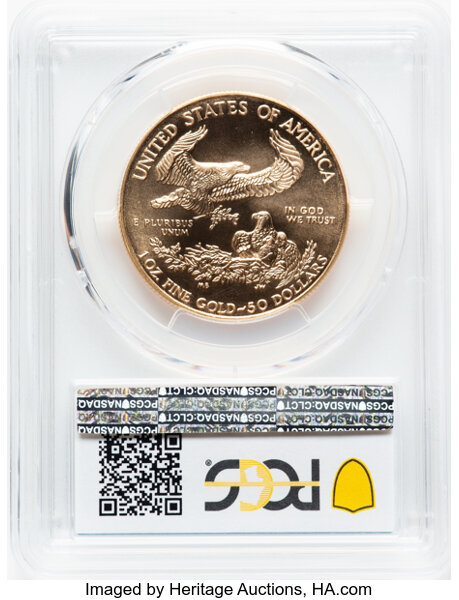 image for: 1994 $50 One-Ounce Gold Eagle MS69 Prooflike PCGS.  Mintage 221,633....