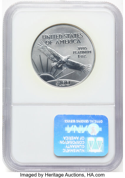 image for: 2003 $100 One-Ounce Platinum Eagle MS69 NGC.  Mintage 8,007....