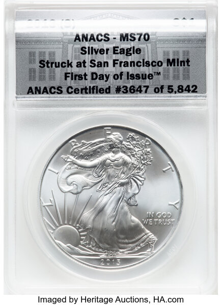 銀貨 Struck at West Point Mint 2021 MS70 2021-W $1 Silver Eagle Early Release MS 70 NGC West Point