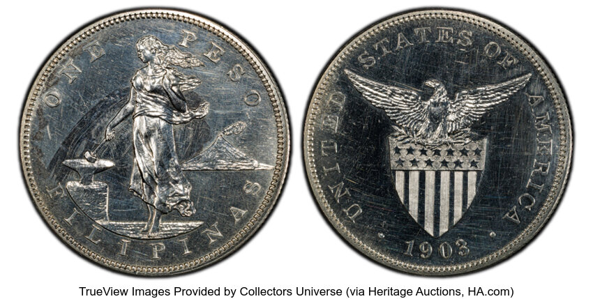 image for: 1903 Peso Philippines Peso PR61 PCGS. PCGS Population: (31/179)....
