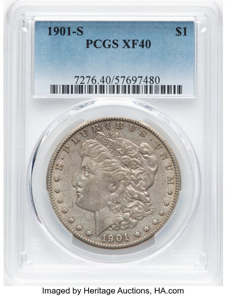1901-S $1 XF40 PCGS. Mintage 2,284,000. ...
