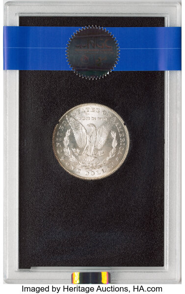 image for: 1880-CC $1 Reverse of 1878, 8 Over 7, VAM-7A, GSA, MS64 NGC. Box and Pedigree Included. NGC Census: (72/26). CDN: $1,350 Wh...