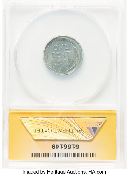 Lincoln Cent 1c 1943, Steel, Wheat Reverse [Type] MS60 thumbnail 2