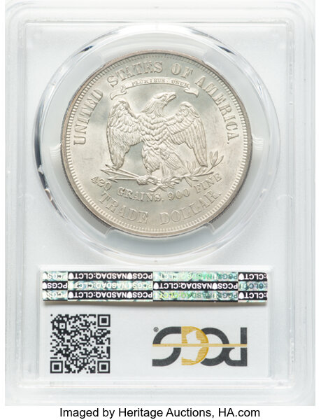 image for: 1876 T$1 Type One Obverse, Type One Reverse, MS64 PCGS.  Mintage 455,000....