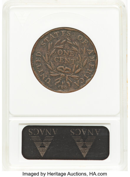 image for: 1794 1C Head of 1794, Ornate Head, S-28, B-10, R.2, VF20 ANACS. Breen-1659. Housed in a small-sized holder. Mintage 918...