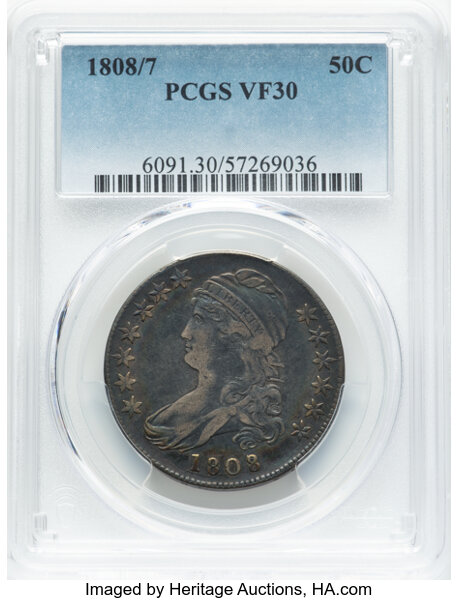 image for: 1808/7 50C O-101, R.1, VF30 PCGS....