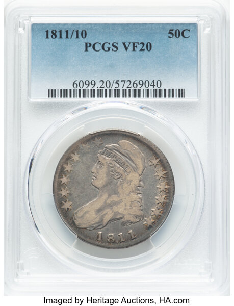 image for: 1811/10 50C O-101, R.1, VF20 PCGS.  Mintage 1,203,644....