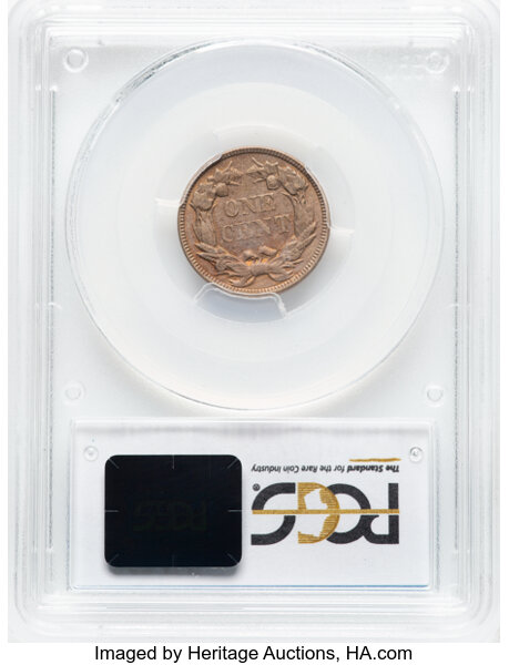 image for: 1857 1C Repunched Date, Snow-11, FS-301, AU55 PCGS. (FS-001.5). PCGS Population: (2/6). CDN: $315 Whsle. Bid for NGC/PCGS A...