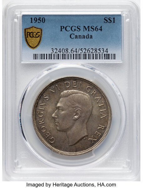 image for: Canada: George VI Dollar 1950 MS64 PCGS,...