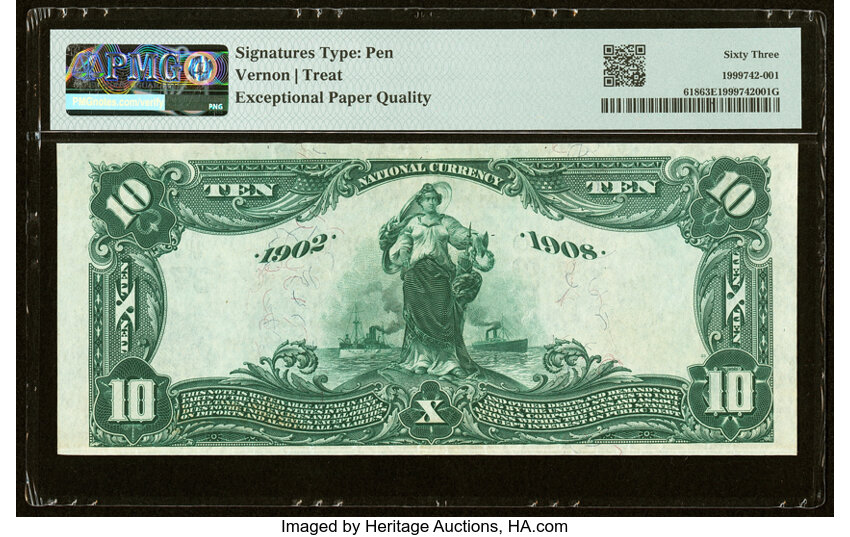 image for: Cairo, IL - $10 1902 Date Back Fr. 618 The Alexander County National Bank Ch. # (M)3735 PMG Choice Uncirculated 63 EPQ....
