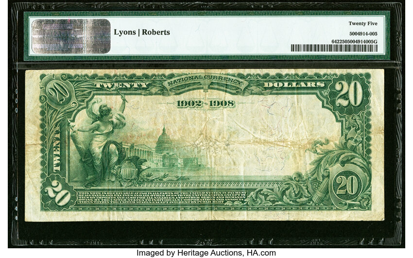 image for: Auburn, ME - $20 1902 Date Back Fr. 642 The First National Bank Ch. # (N)154 PMG Very Fine 25....
