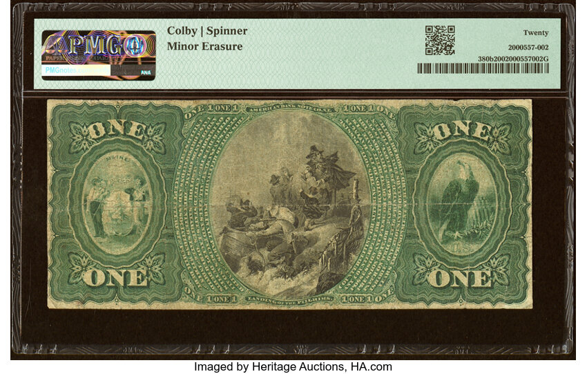 image for: Belfast, ME - $1 Original Fr. 380b The Belfast National Bank Ch. # 840 PMG Very Fine 20....