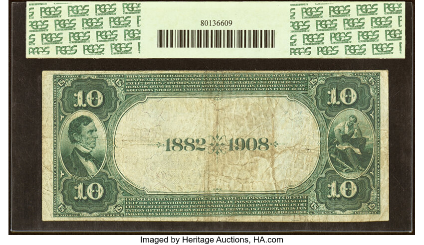 image for: Brockton, MA - $10 1882 Date Back Fr. 545 The Brockton National Bank Ch. # (N)2504 PCGS Very Fine 25PPQ....