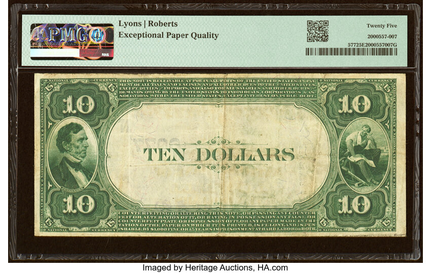 image for: Lowell, MA - $10 1882 Value Back Fr. 577 The Union National Bank Ch. # (N)6077 PMG Very Fine 25 EPQ....
