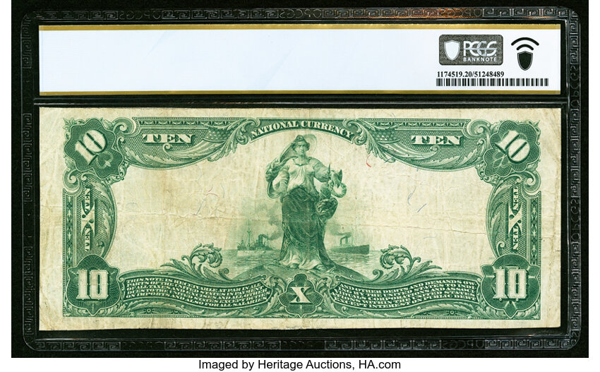 image for: Tazewell, VA - $10 1902 Plain Back Fr. 634 Tazewell National Bank Ch. # 6123 PCGS Banknote Very Fine 20....