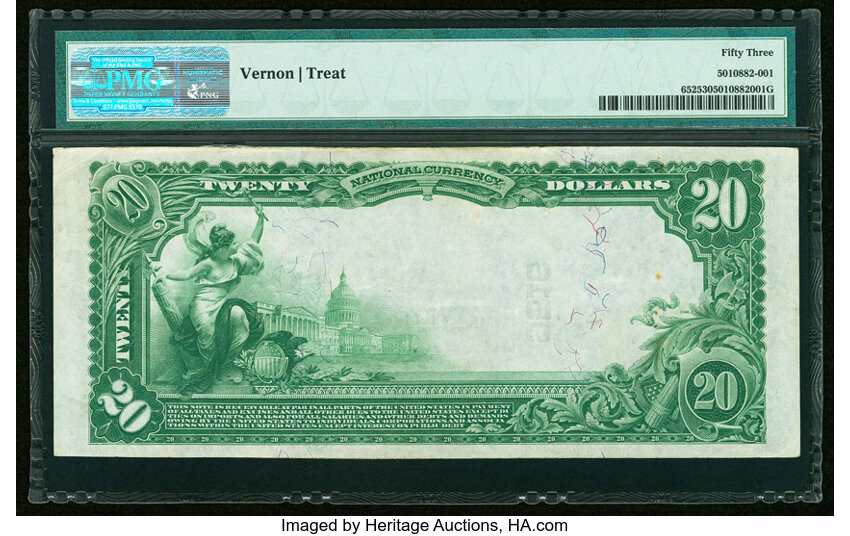 image for: Unadilla, NY - $20 1902 Plain Back Fr. 652 The Unadilla National Bank Ch. # 9516 PMG About Uncirculated 53....