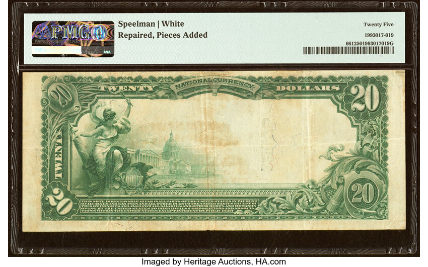 image for: Galveston, TX - $20 1902 Plain Back Fr. 661 The United States National Bank Ch. # 12475 PMG Very Fine 25....