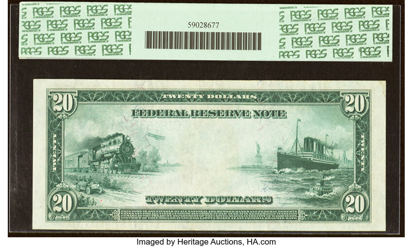 image for: Fr. 974 $20 1914 Federal Reserve Note PCGS Choice About New 55....