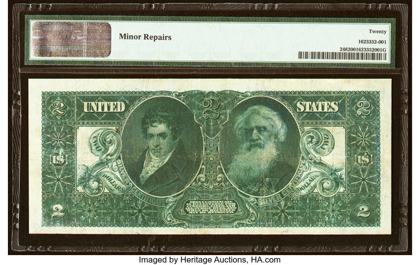 image for: Fr. 248 $2 1896 Silver Certificate PMG Very Fine 20....