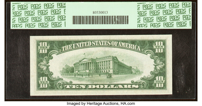 image for: Fr. 1704 $10 1934C Silver Certificate. PCGS Gem New 65PPQ....