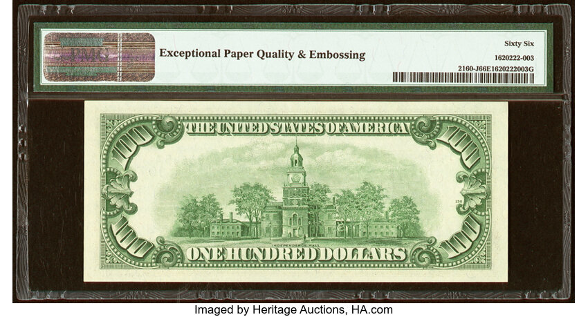 image for: Fr. 2160-J $100 1950C Federal Reserve Note. PMG Gem Uncirculated 66 EPQ....