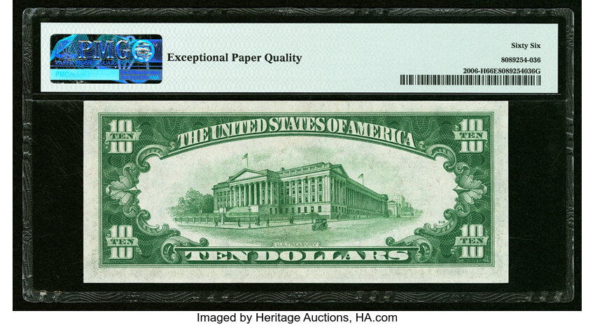 image for: Fr. 2006-H $10 1934A Federal Reserve Note. PMG Gem Uncirculated 66 EPQ....