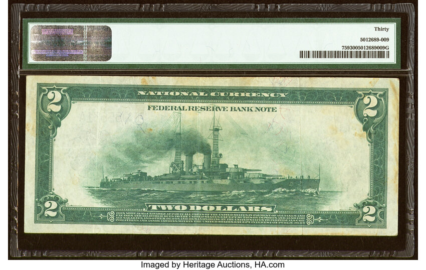 image for: Fr. 759 $2 1918 Federal Reserve Bank Note PMG Very Fine 30....