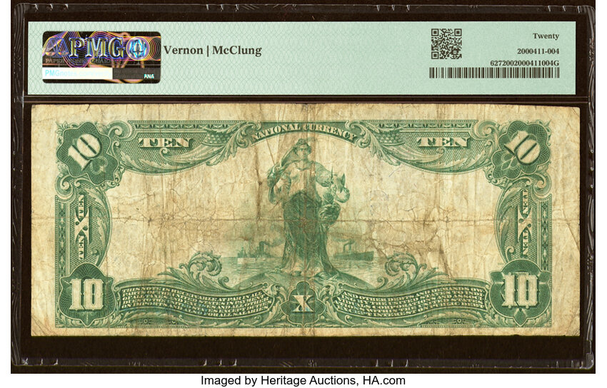 image for: Ponca City, OK - $10 1902 Plain Back Fr. 627 First National Bank Ch. # 9801 PMG Very Fine 20....