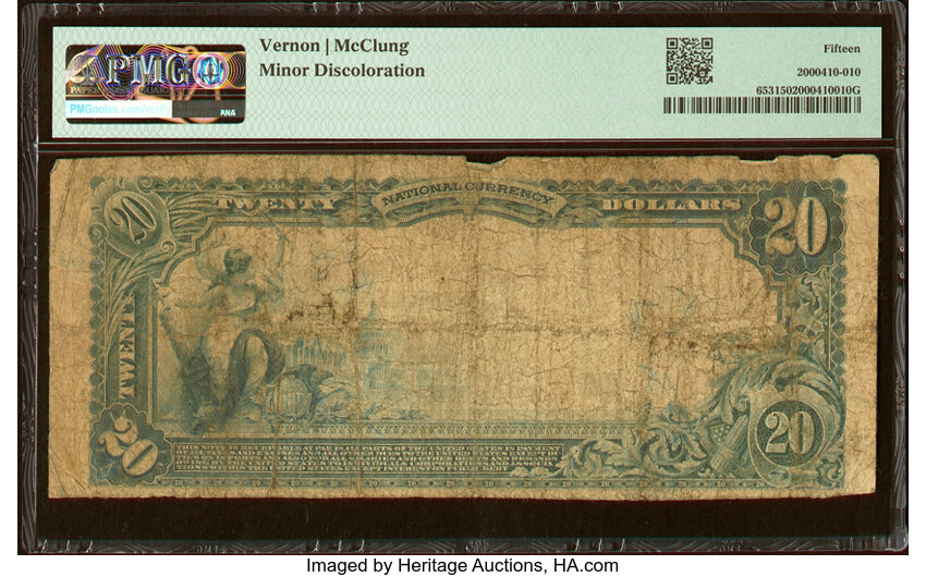 image for: Miami, OK - $20 1902 Plain Back Fr. 653 The Ottawa County National Bank Ch. # (W)10019 PMG Choice Fine 15....