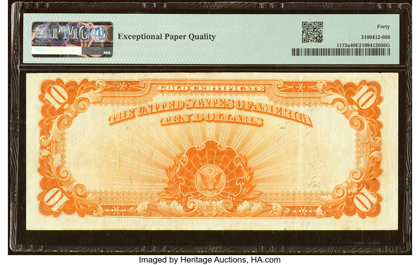 image for: Fr. 1173a $10 1922 Gold Certificate PMG Extremely Fine 40 EPQ....