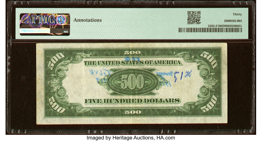 image for: Fr. 2202-F $500 1934A Federal Reserve Note. PMG Very Fine 30....