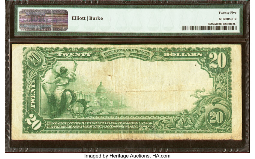 image for: Covina, CA - $20 1902 Plain Back Fr. 659 The First National Bank Ch. # 5830 PMG Very Fine 25....