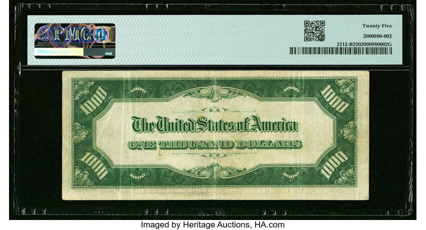 image for: Fr. 2212-B $1,000 1934A Federal Reserve Note. PMG Very Fine 25....