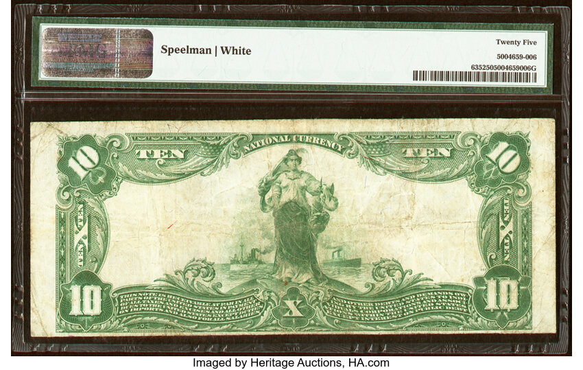 image for: Perth Amboy, NJ - $10 1902 Plain Back Fr. 635 The Perth Amboy National Bank Ch. # 12524 PMG Very Fine 25....