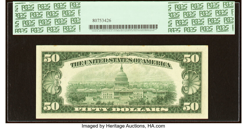 image for: Fr. 2111-B* $50 1950D Federal Reserve Star Note. PCGS Very Choice New 64....