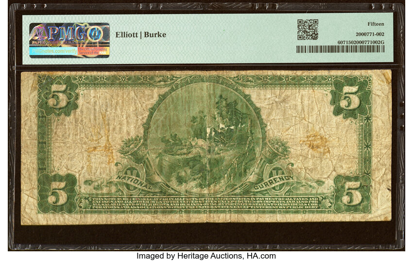 image for: Cleveland, OH - $5 1902 Plain Back Fr. 607 Engineers National Bank Ch. # 11862 PMG Choice Fine 15....