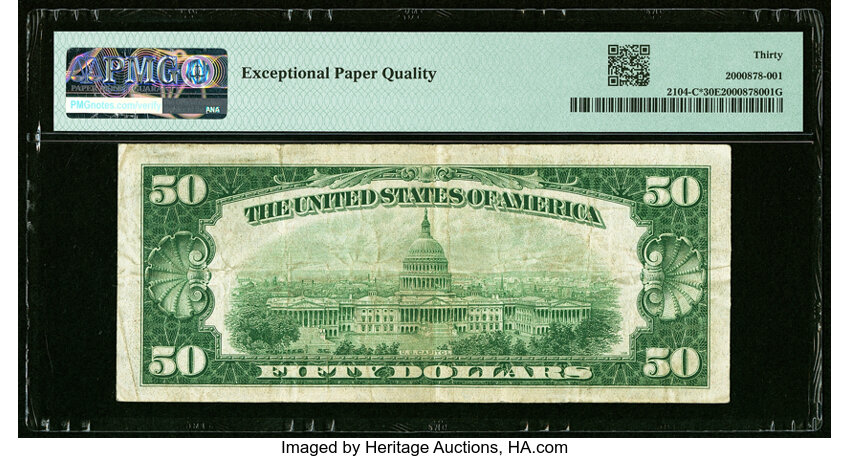 image for: Fr. 2104-C* $50 1934B Mule Federal Reserve Star Note. PMG Very Fine 30 EPQ....