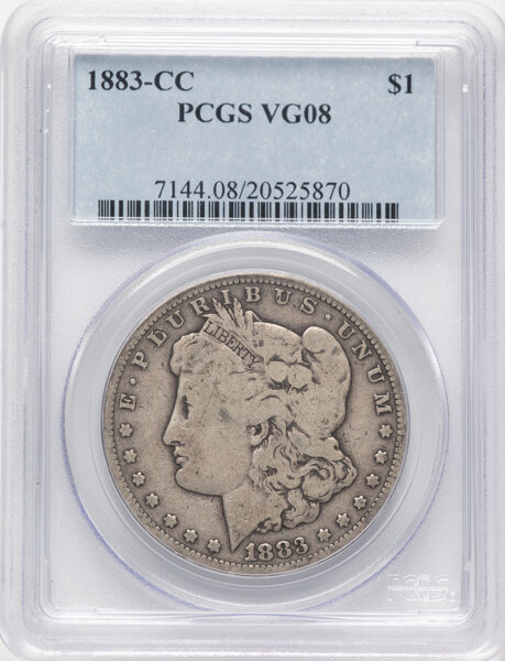 1883-CC $1 VG8 PCGS. PCGS Population: (85/52356). Mintage 1,204,000. ...