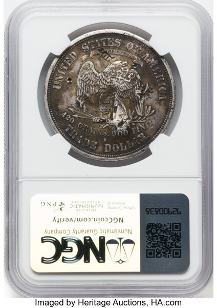 image for: 1873-S T$1 Chop Mark NG NGC.  Mintage 703,000....
