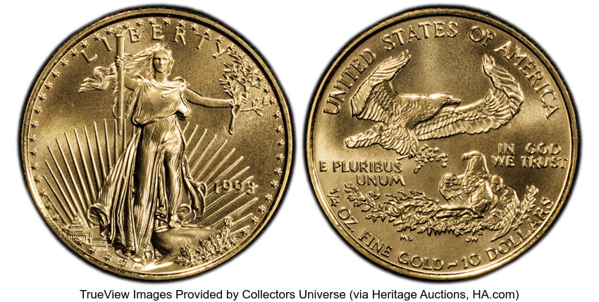 image for: 1993 $10 Quarter-Ounce Gold Eagle MS69 PCGS.  ...