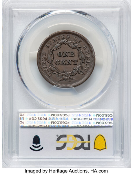 image for: 1841 1C N-7, R.2, XF45 PCGS. Mintage 1,597,367....